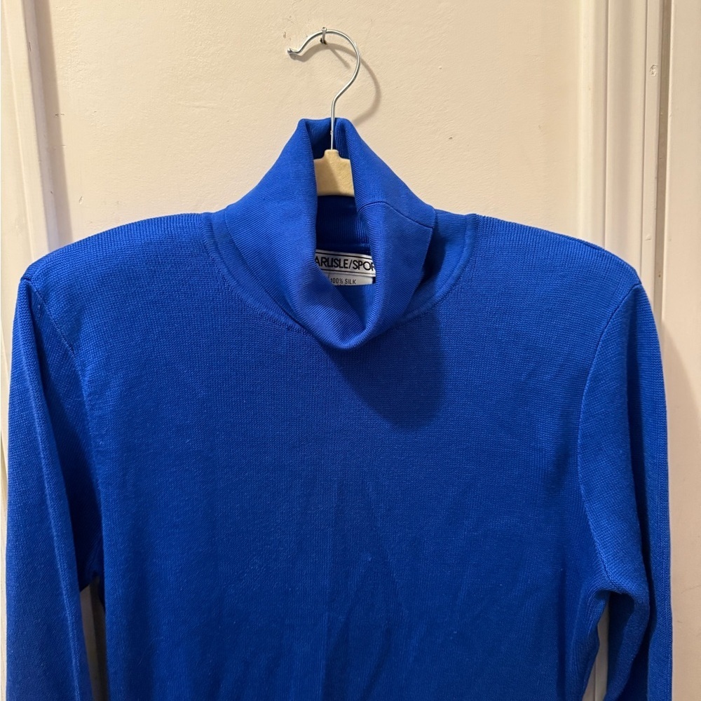 New Carlisle 100% Silk Turtleneck Sweater - Picture 5 of 9